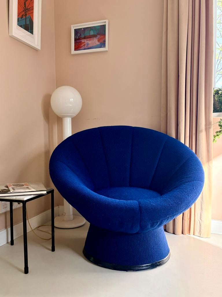 SPACE AGE SWIVEL FLOWER CHAIR, Ophalen, 75 tot 100 cm, Zo goed als nieuw, Stof
