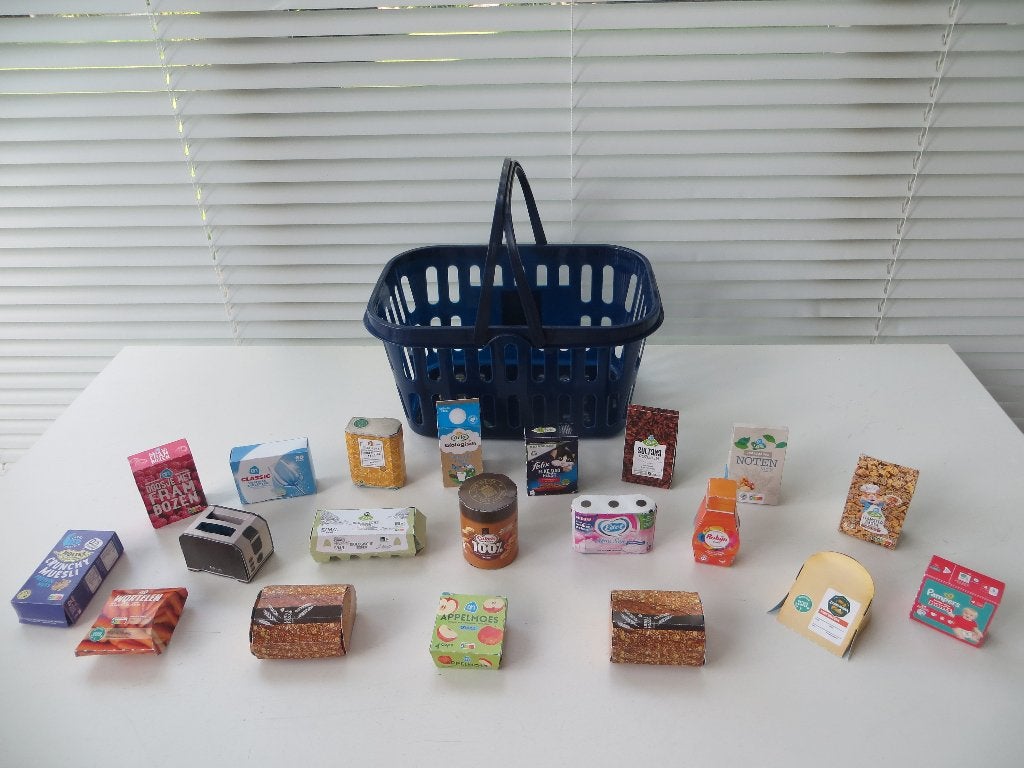Albert Heijn 20 Winkeltje Mini's met Boodschappenmandje, Ophalen of Verzenden, Ontdekken
