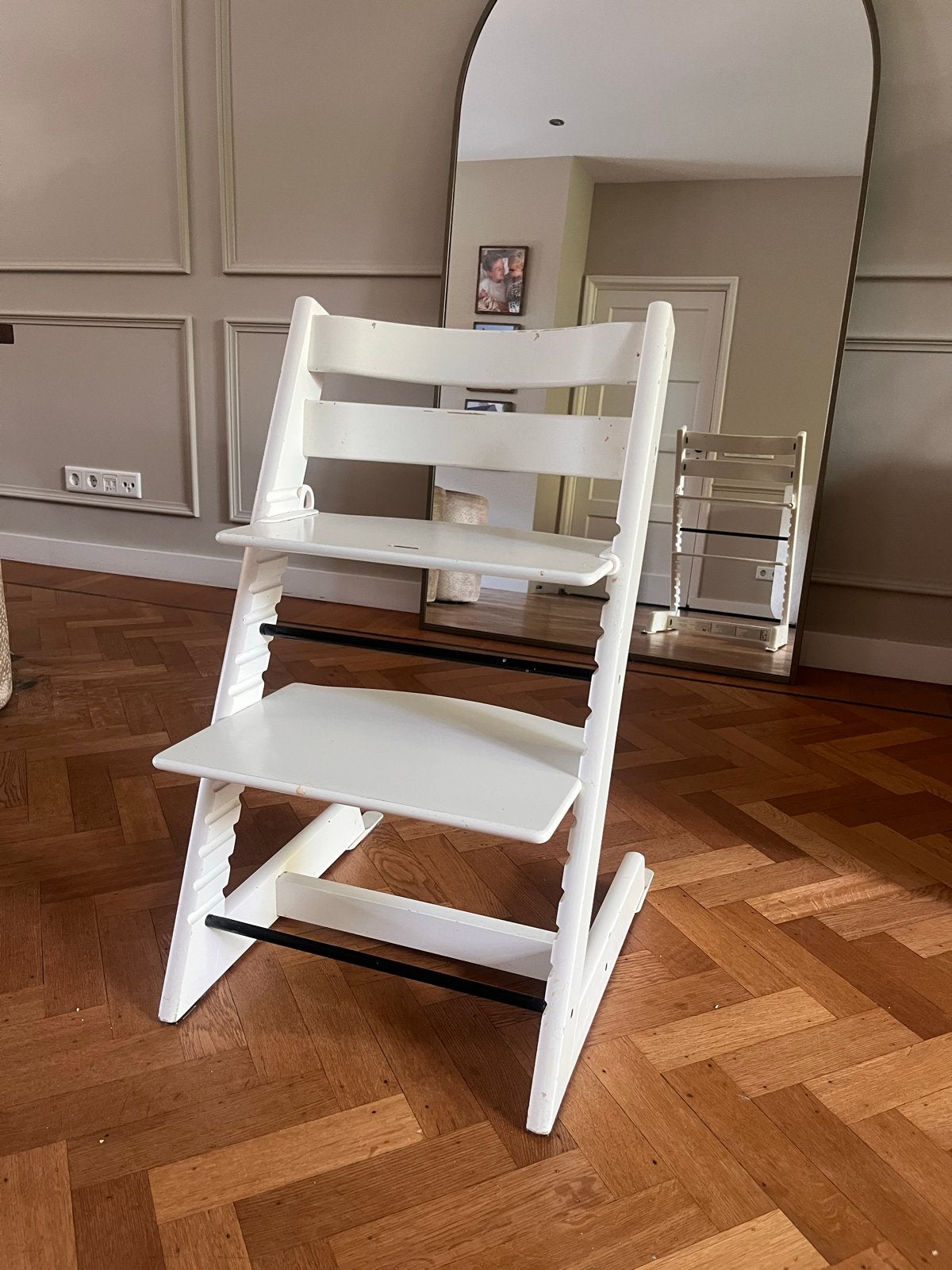 Stokke Tripp Trapp - meegroeistoel wit, Ophalen, Gebruikt, Meegroeistoel, Aanschuifbaar
