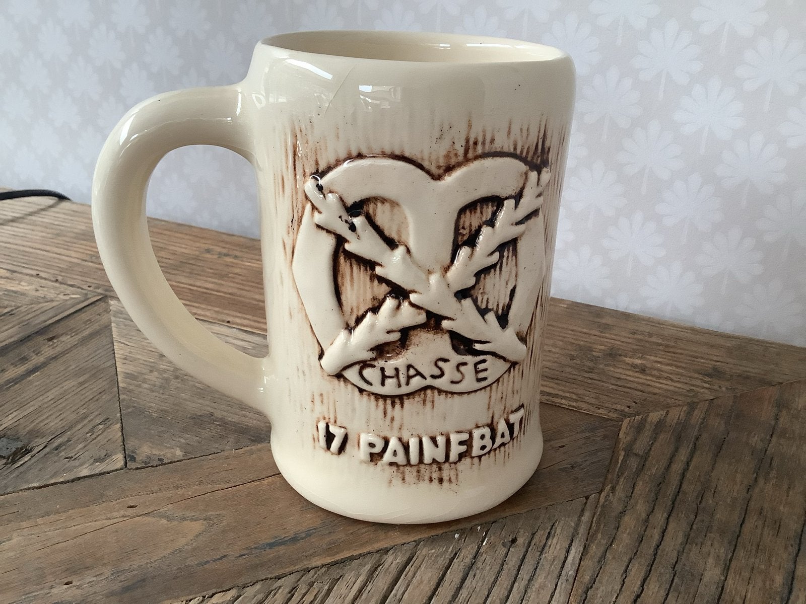 Bierpul Aardewerk Koninklijke Landmacht - 17 Painfbat C-cie, Verzamelen, Ophalen of Verzenden, Landmacht, Nederland, Overige typen