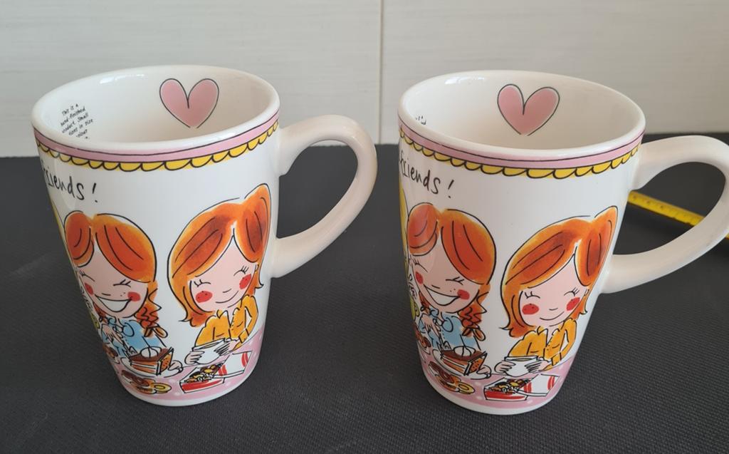 Blond Amsterdam XL Bekers - 'Tea, Cookies & Him' (2 stuks), Gebruikt, Blond Amsterdam, Ophalen of Verzenden, Kop(pen) en/of Schotel(s)