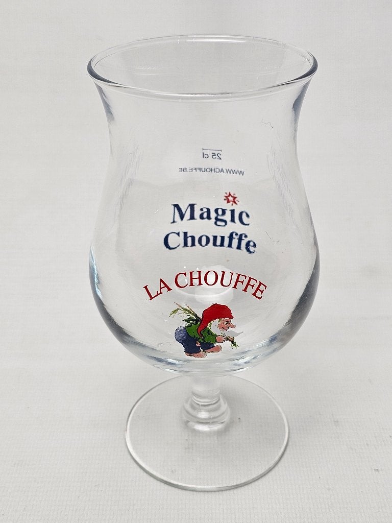 # La chouffe magic chouffe glas 25 cl model 3, Ophalen of Verzenden, Gebruikt, Bierglas