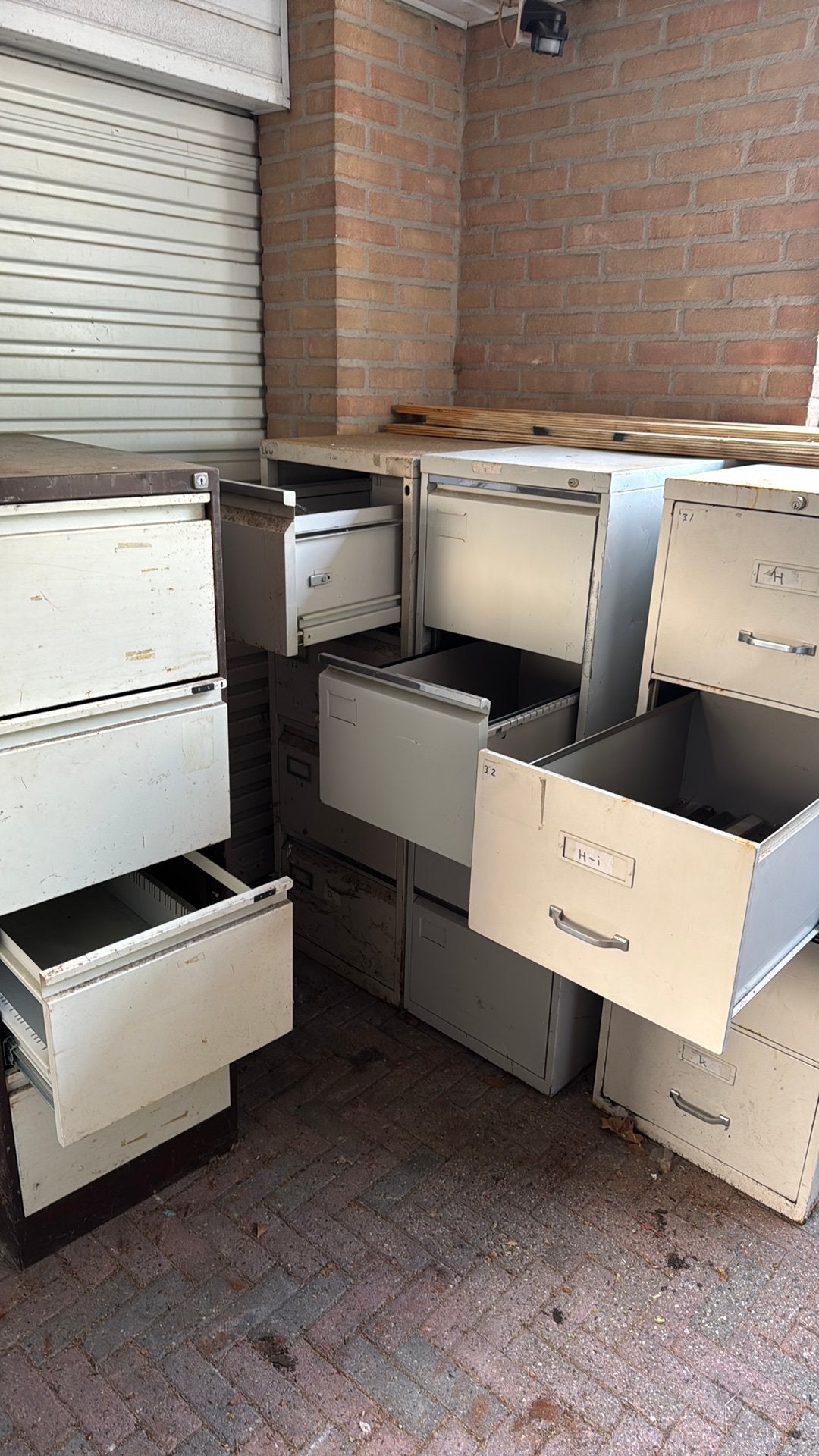 5 Stalen archiefkasten, Huis en Inrichting, Kasten | Roldeurkasten en Archiefkasten, Ophalen, Minder dan 50 cm, Gebruikt, 100 tot 150 cm