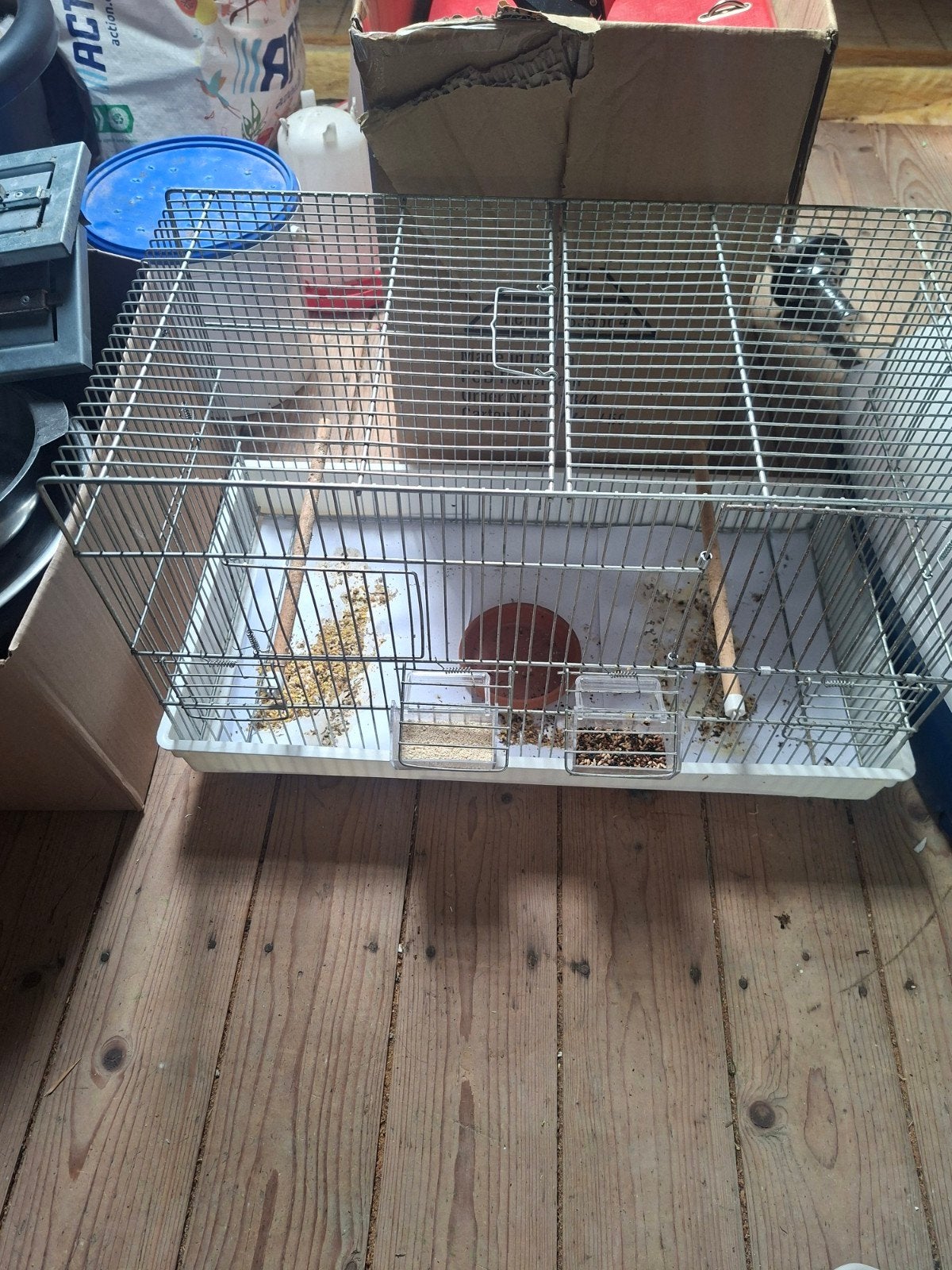 vogelkooi met voerbakjes en zitstokken, Ophalen, Minder dan 75 cm, Kooi, Minder dan 60 cm