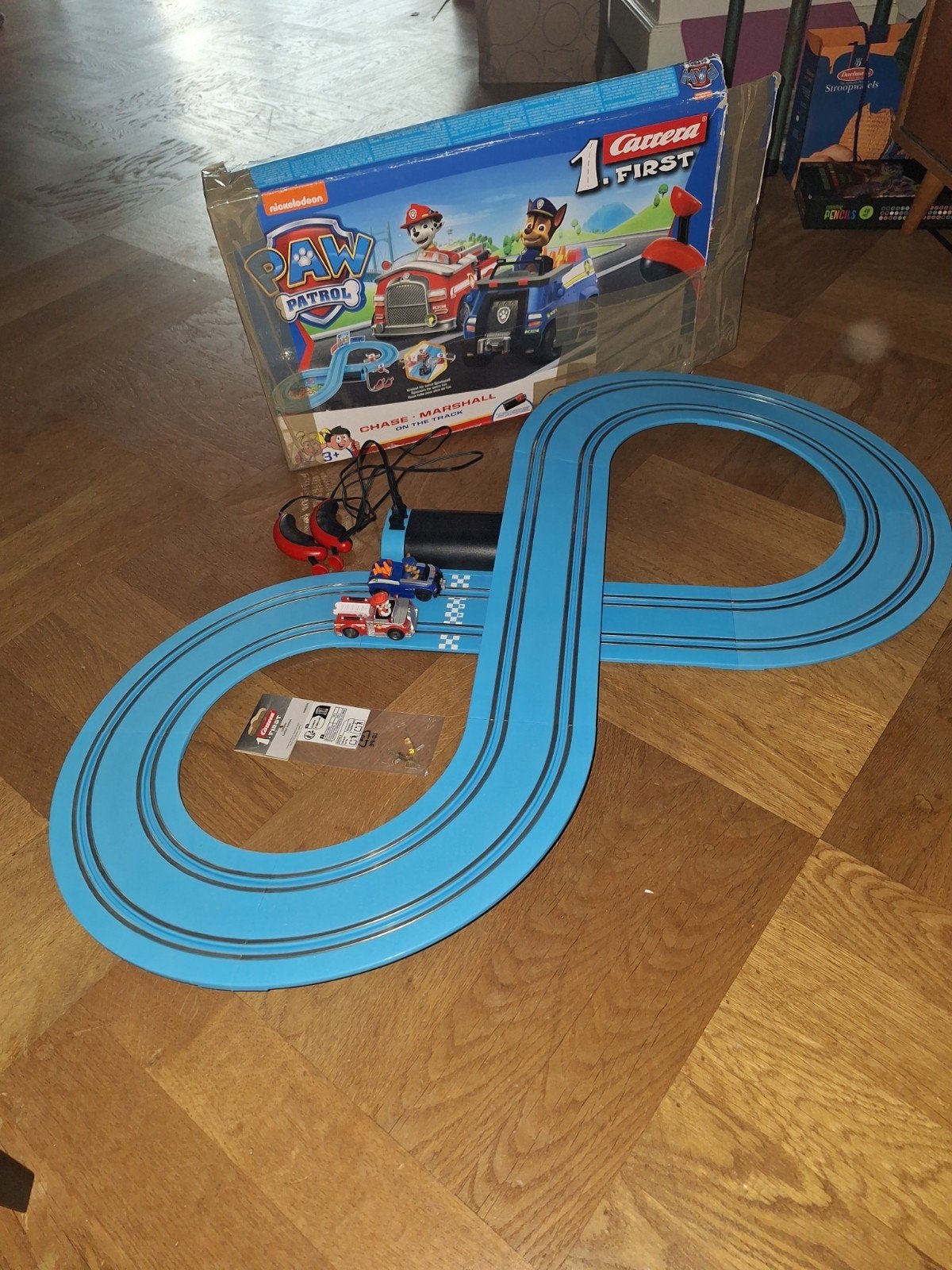Complete Paw Patrol Racebaan met Chase en Marshall Auto's, Carrera, Ophalen of Verzenden, Elektrisch, Racebaan