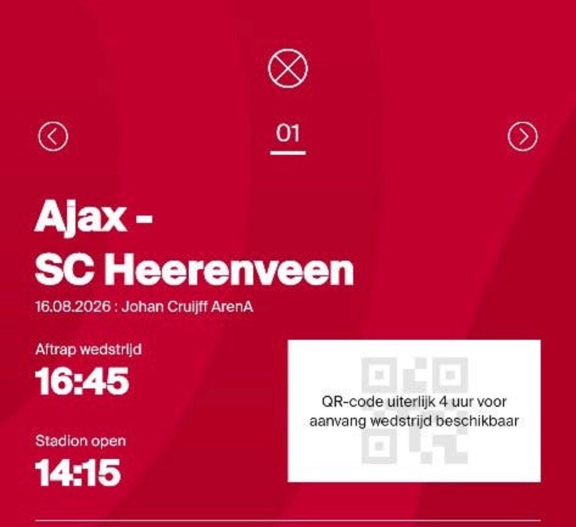 Ajax heerenveen 1 ticket, Losse kaart, Eén persoon, Augustus, Nederlands elftal