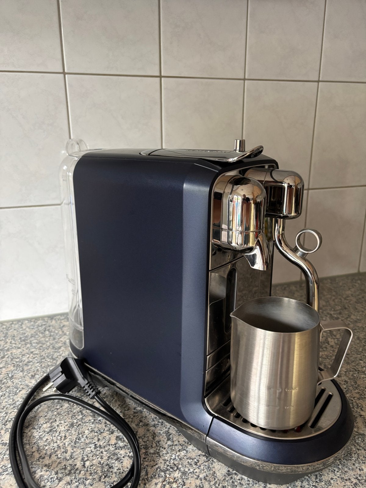 Blauwe Sage Creatista Plus Nespresso machine met melkkan, Witgoed en Apparatuur, Koffiezetapparaten, Ophalen, Koffiepads en cups