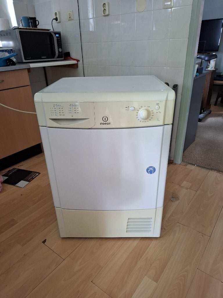 Indesit wasdroger 7 kg, Ophalen, 6 tot 8 kg, Gebruikt, Voorlader