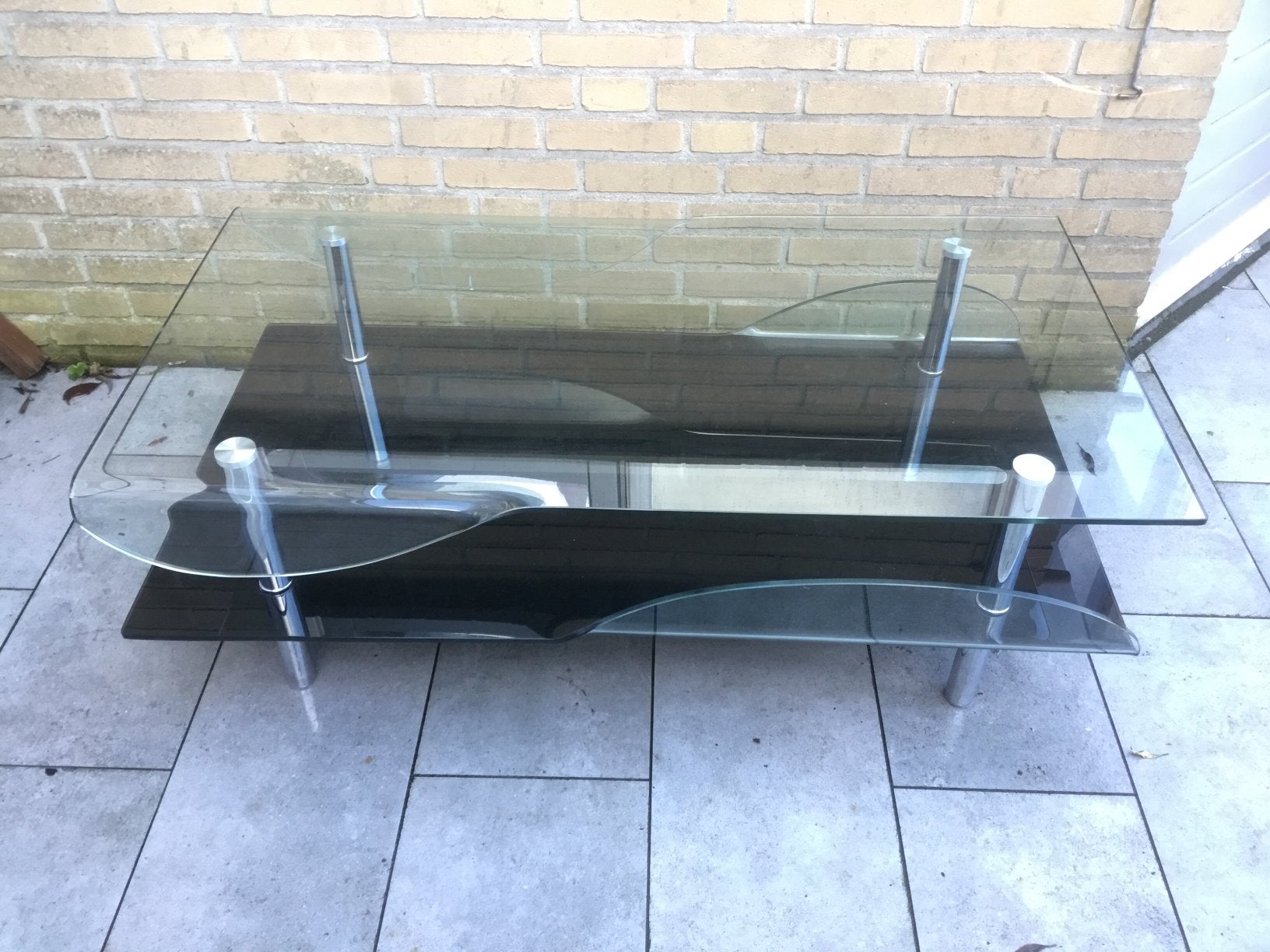 Glazen Tafeltje, Ophalen, Gebruikt, 50 tot 100 cm, Rond