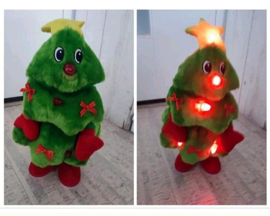 Dansende pluche kerstboom met licht en muziek 35 cm, Ophalen of Verzenden, Zo goed als nieuw, Overige typen