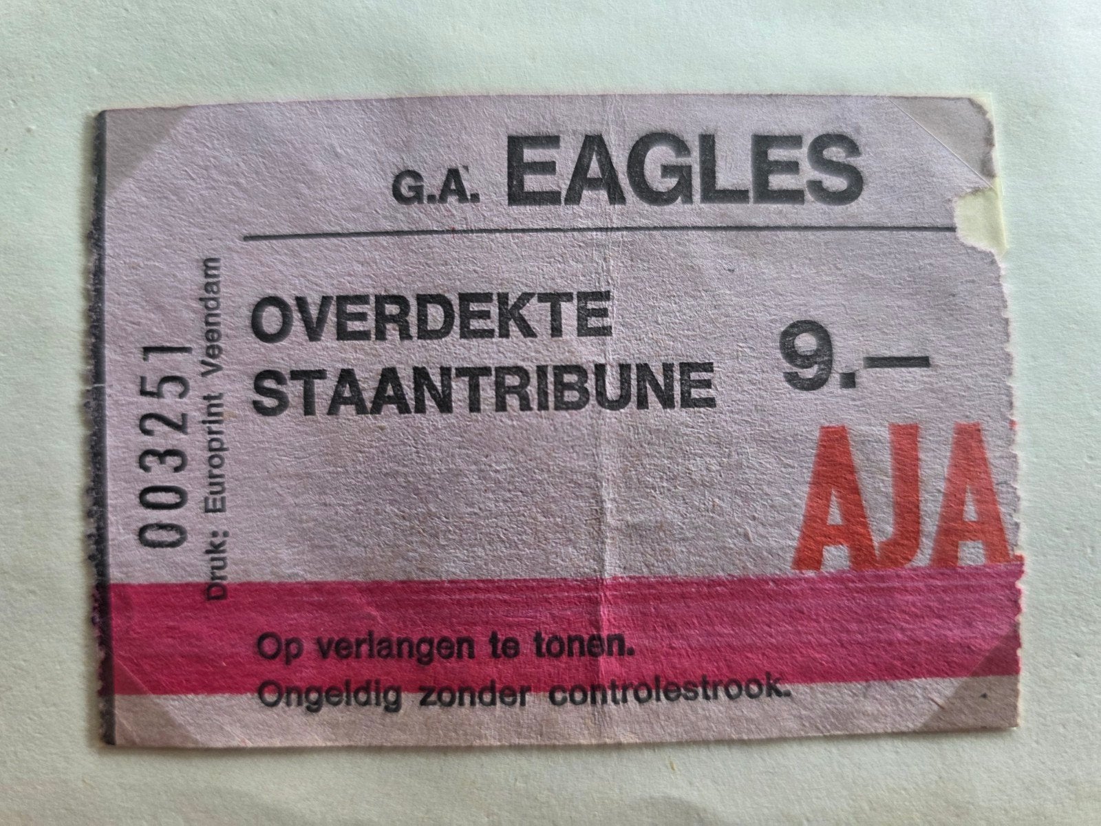 Voetbalticket  Goahead-Ajax 23-08-1980., Tickets en Kaartjes, Sport | Voetbal, Seizoenskaart, Eén persoon, Augustus