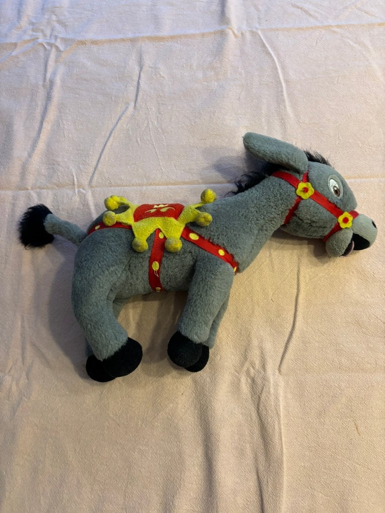 Efteling sprookjesbos grijze ezel knuffel met zadel!, Ophalen of Verzenden, Zo goed als nieuw, Beeldje of Poppetje