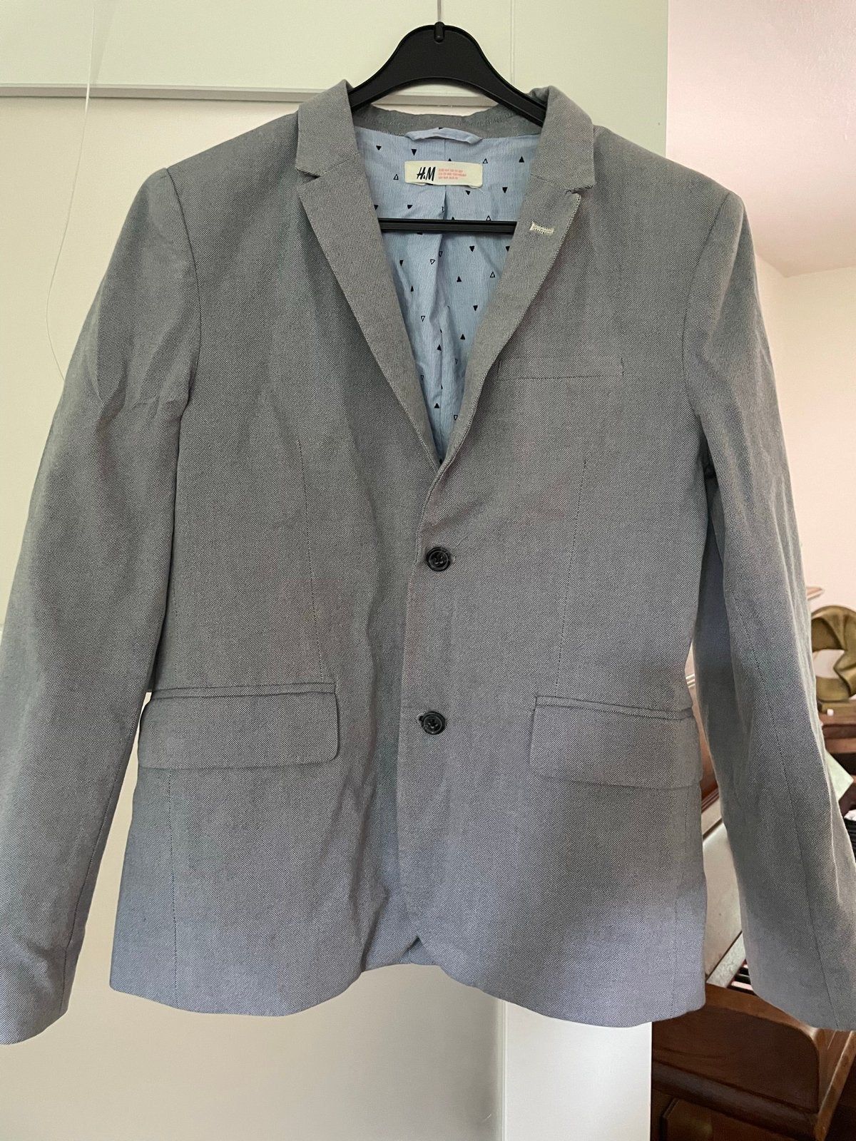 H&M Grijs Colbert Maat 13-14 jaar (ca. 164 cm), Kleding | Heren, Ophalen of Verzenden, Zo goed als nieuw, Overige maten, Grijs