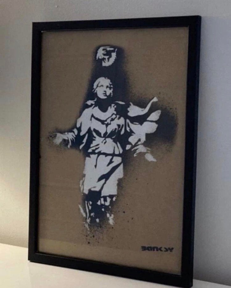 Banksy : werk beperkt tot 50 exemplaren. ingelijst verkocht, Ophalen of Verzenden