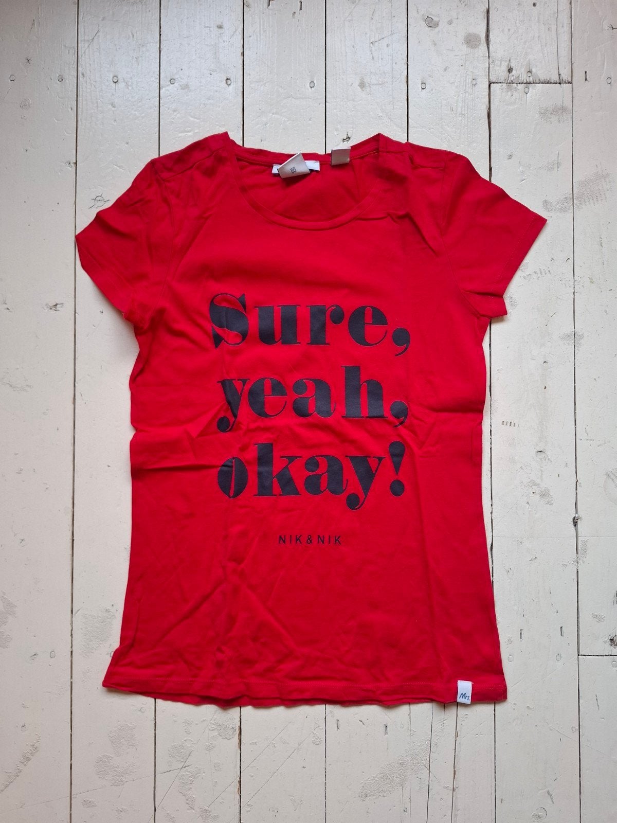 NIK&NIK Shirt Rood met Blauw Maat 14/164, Kinderen en Baby's, Meisje, NIK&NIK, Ophalen of Verzenden, Zo goed als nieuw
