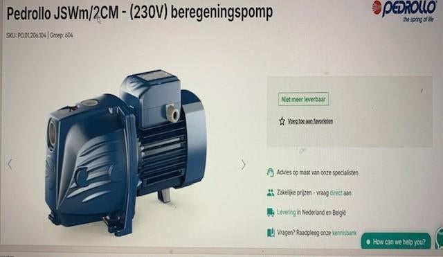Water Pomp Pedrollo JSWm/2CM, Tuin en Terras, Waterpompen, Ophalen, Gebruikt, Elektrisch, Beregeningspomp