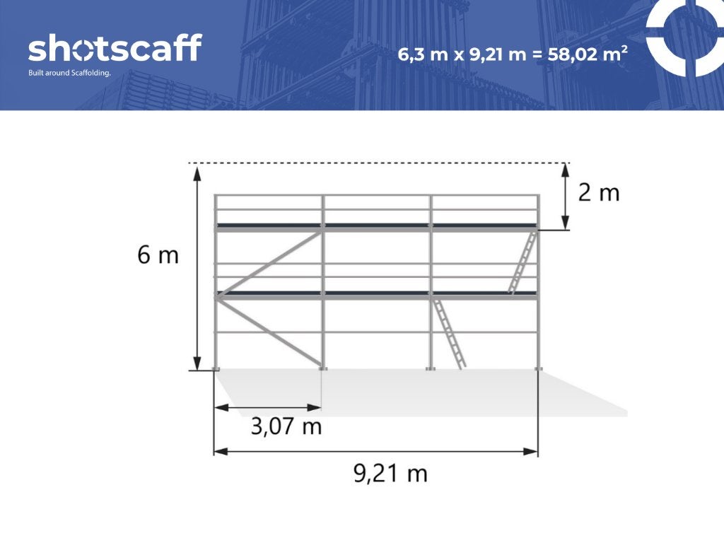 Aluminium steiger | 60 m² | Met gratis verzending!, Verzenden, Nieuw, Gevelsteiger, 5 meter of hoger