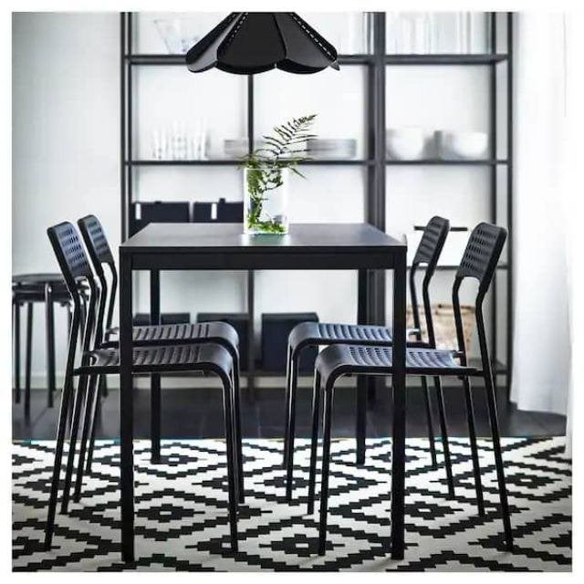 Eettafel/bureau zwart, Huis en Inrichting, Ophalen, Gebruikt, 100 tot 150 cm, Zwart