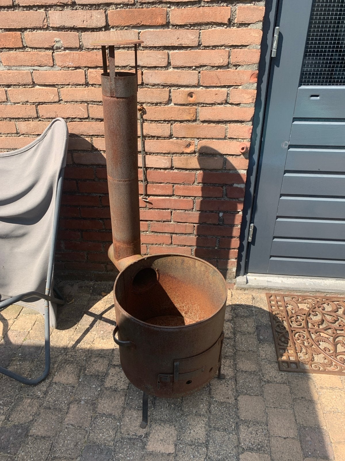 Robuuste Vuurton / Terrashaard - Gebruikt, Tuin en Terras, Ophalen, Gebruikt, Vuurton