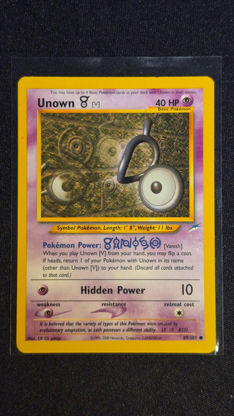Unown [V] 89/105 – Neo Destiny, Ophalen of Verzenden, Zo goed als nieuw, Losse kaart