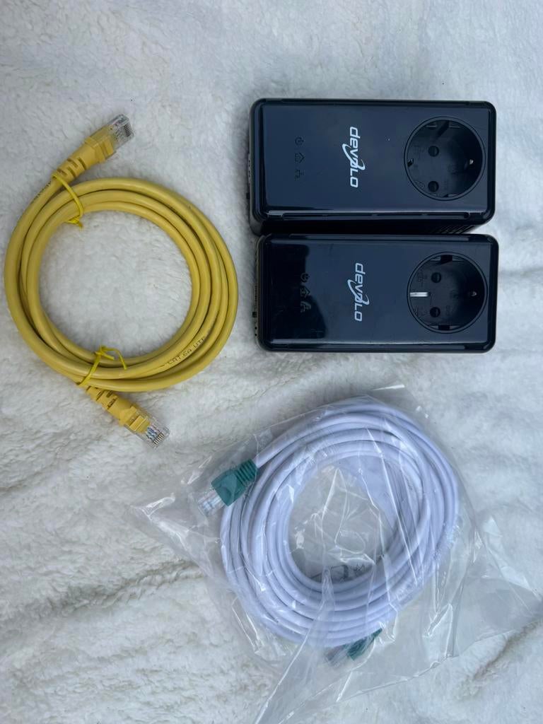 Devolo dLAN 200 AVplus set + kabels.  Powerline adapters, Ophalen of Verzenden, Gebruikt