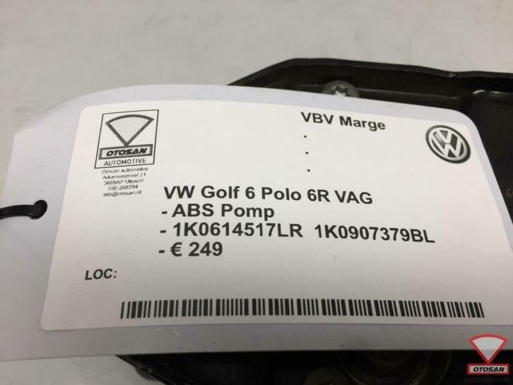vw golf 6 polo 6r vag abs pomp 1k0614517lr 1k0907379bl, Gebruikt, Volkswagen, Volkswagen AG, Berliner Ring 2
38440  Wolfsburg, DE