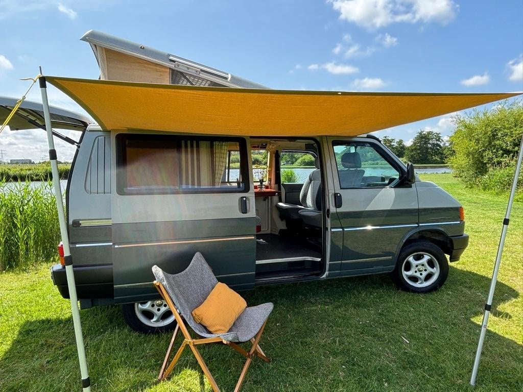 Unieke VW T4 buscamper met Dehler Optima 4.7 inbouw, Buscamper of Camperbus, Luifel, Reservewiel, Volkswagen