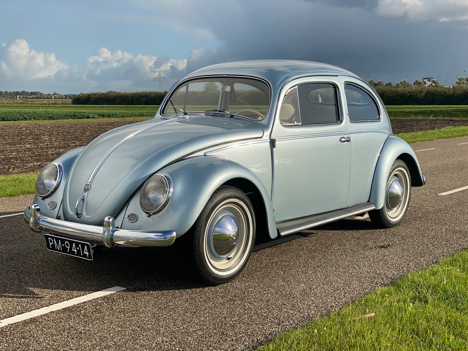 Volkswagen Kever Ovaal 1955, Auto's, Beetle (Kever), 4 cilinders, Blauw, Bedrijf