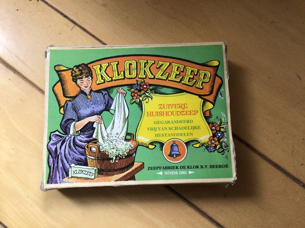 Klokzeep verpakking uit jaren 1960, Verzamelen, Ophalen, Gebruikt
