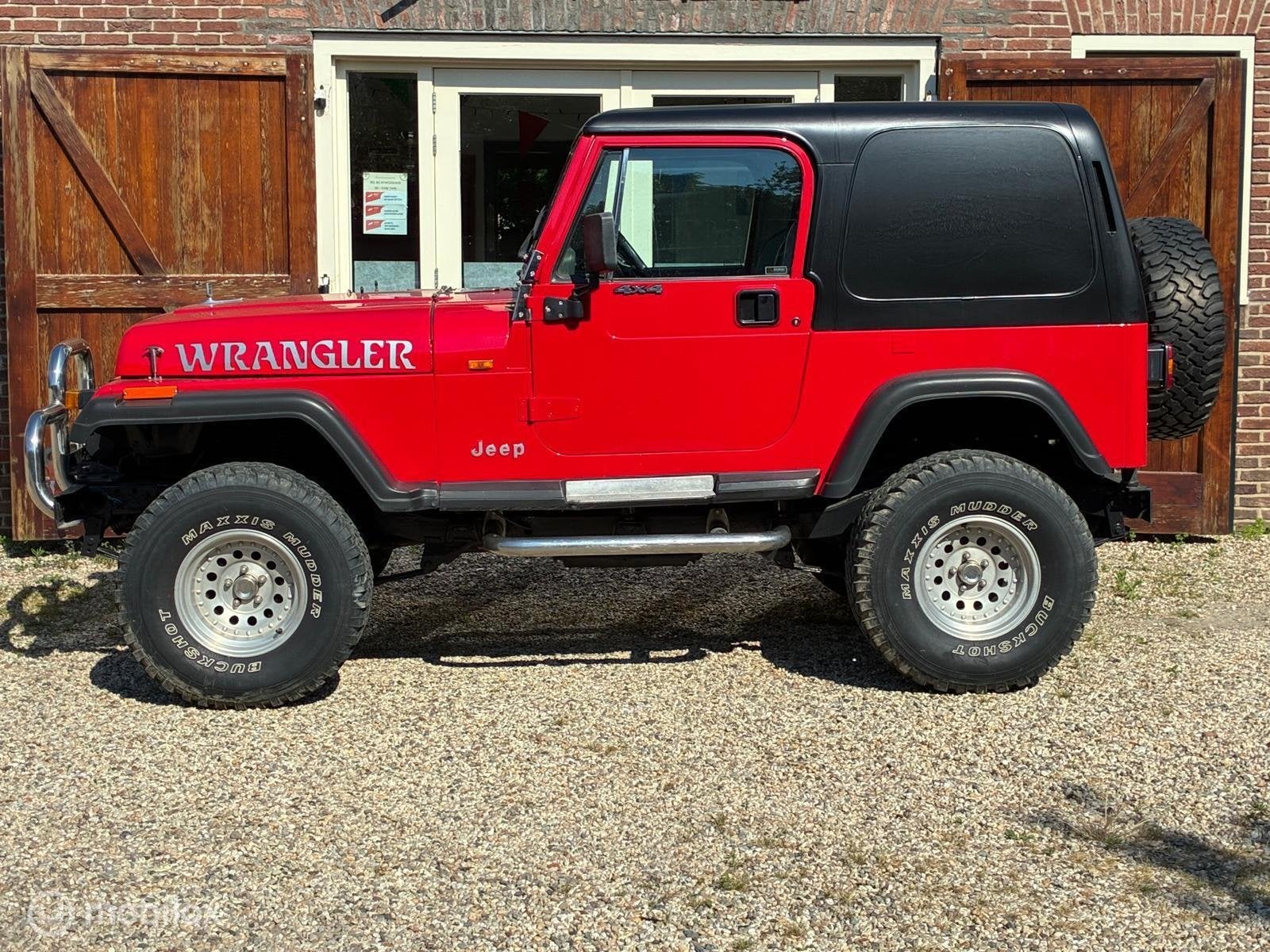 Jeep Wrangler 2.5 benzine, hardtop, softtop, lier, APK 2028, Auto's, Jeep, Trekhaak, Gebruikt, 103 pk, Handgeschakeld