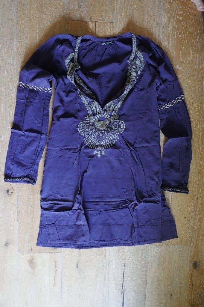 Didi Tuniek met borduurwerk, Maat 38/40 (M), Paars, Didi, Ophalen of Verzenden