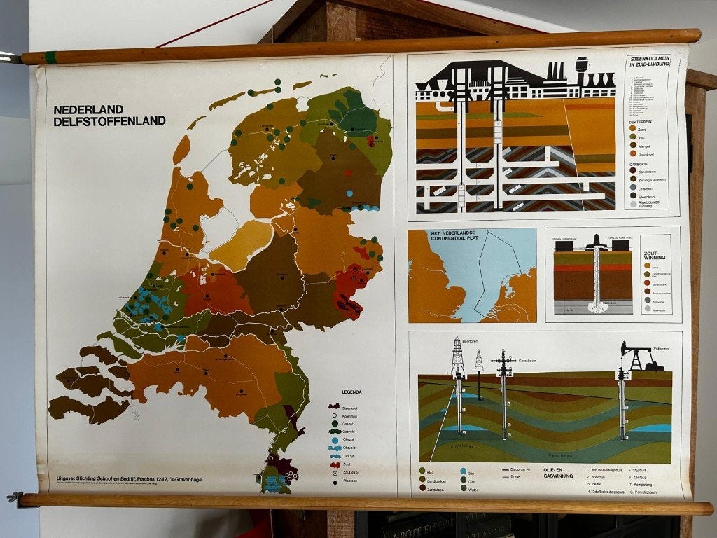 Nederland - delfstoffen, Antiek en Kunst, Ophalen of Verzenden, Aardrijkskunde