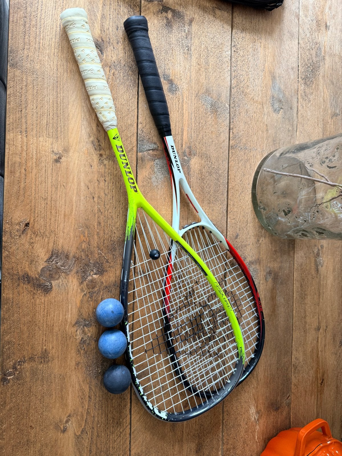 Dunlop Squash Rackets Set met Ballen, Ophalen of Verzenden, Gebruikt