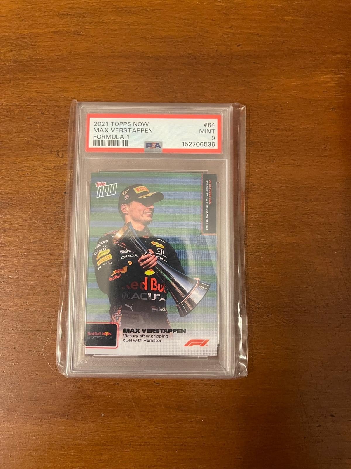 Max Verstappen 2021 Topps Now F1 #64 PSA 9 Mint, Ophalen of Verzenden, Nieuw, Formule 1