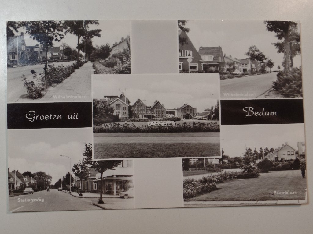 Groeten uit Bedum, Verzamelen, Ansichtkaarten | Nederland, Ophalen of Verzenden, 1940 tot 1960, Gelopen, Groningen