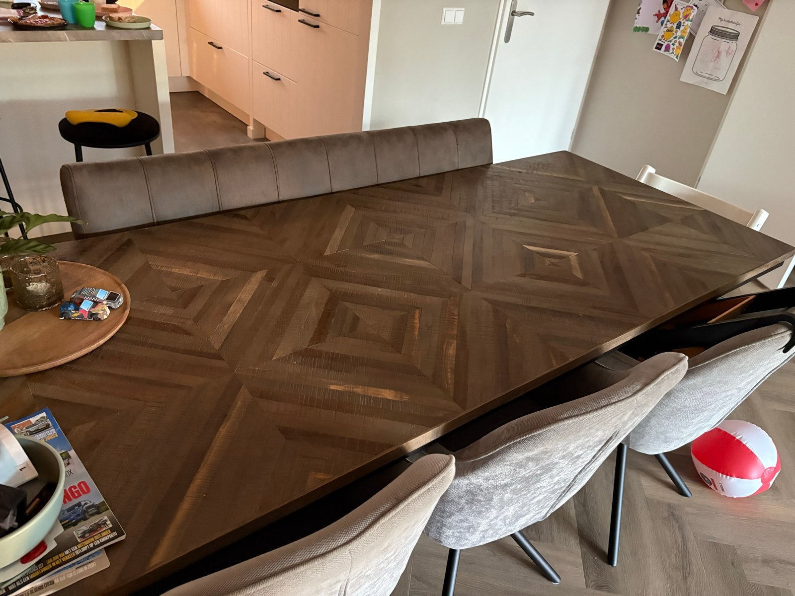 Elegante eettafel van BePureHome Rhombic, Ophalen, Teakhout, 200 cm of meer, 50 tot 100 cm