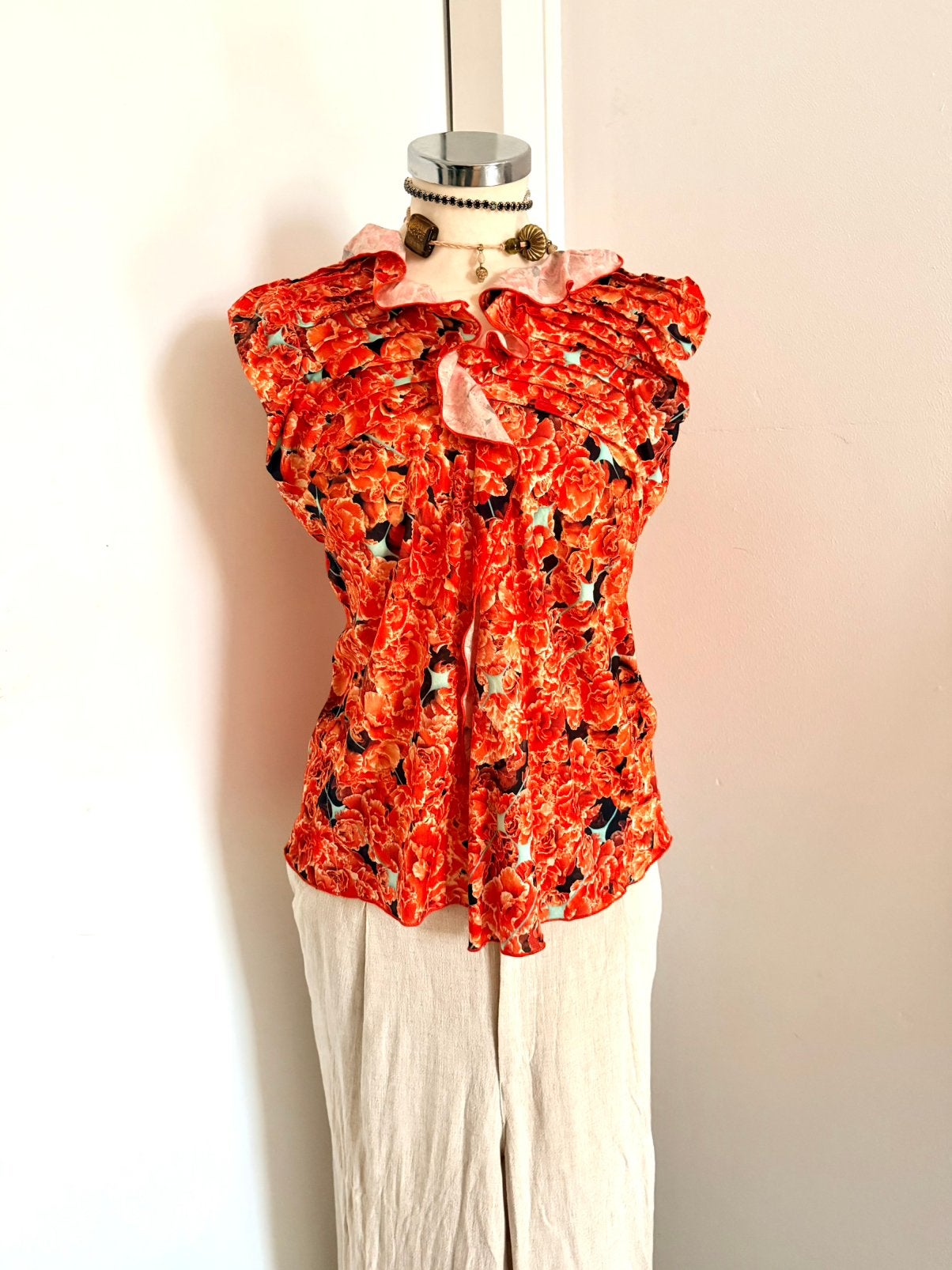 Exclusieve blouse HIGH use  maat M, Kleding | Dames, Ophalen of Verzenden, Zo goed als nieuw, Maat 38/40 (M), Oranje