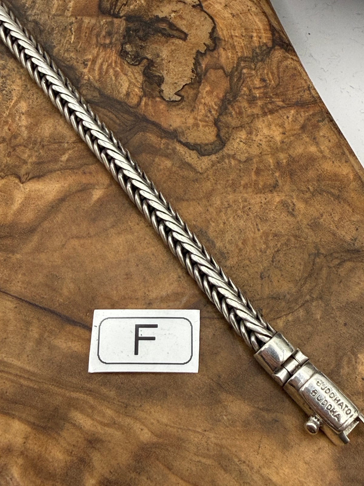 “NURUL XS” buddha to buddha 23cm• Maat: F “GEPOLIJST”, Ophalen of Verzenden, Gebruikt, Zilver, Zilver