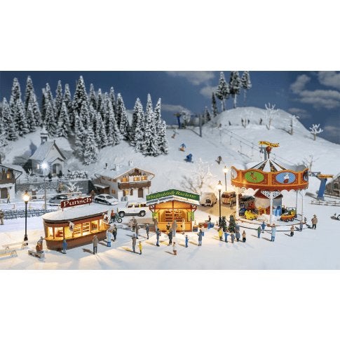 Faller 190143 Aktions-Set Weihnachtsmarkt H0 (1:87) – Nieuw, Overige merken, HobbyTime, Gelijkstroom of Wisselstroom, Nieuw