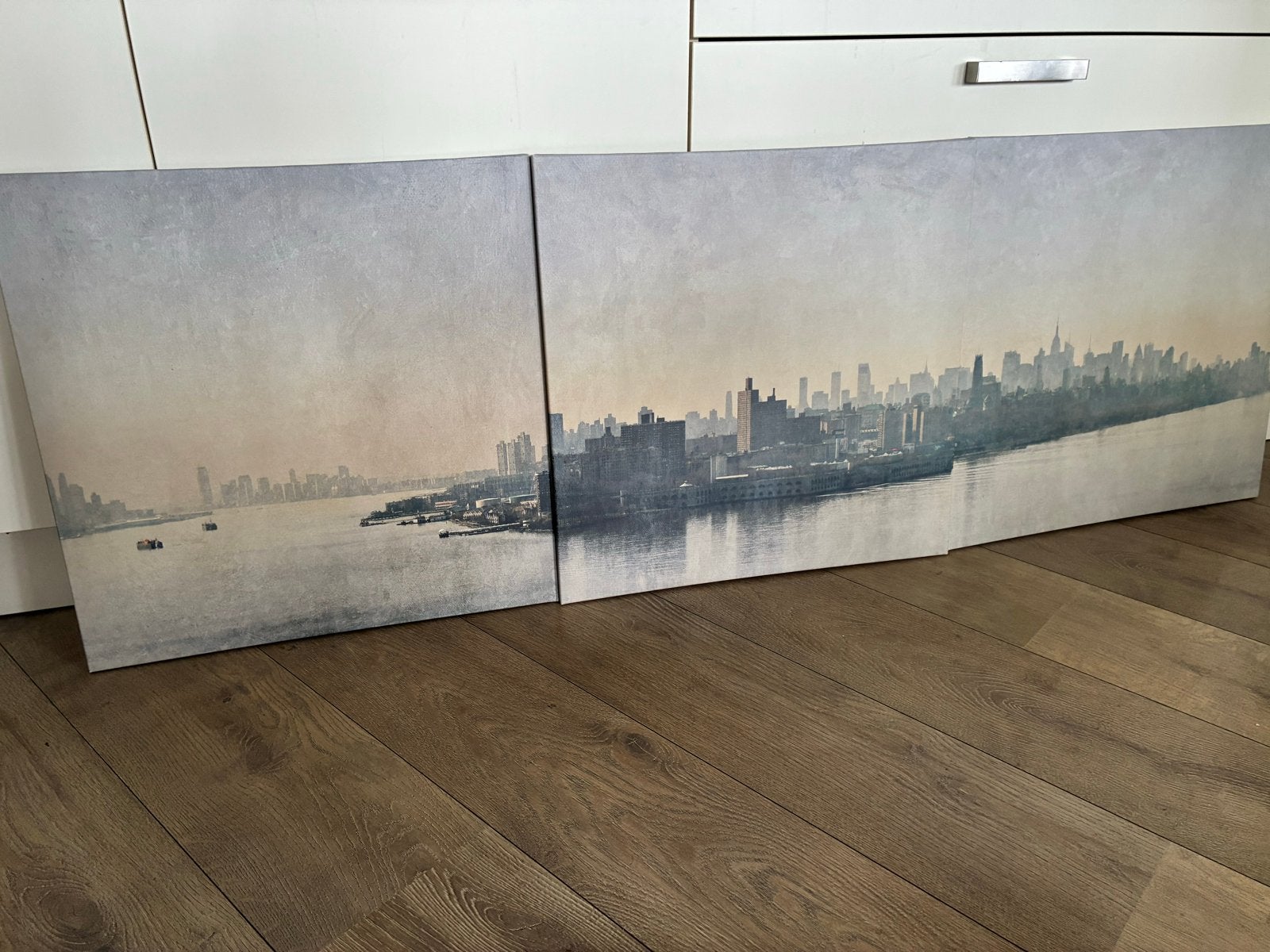 Stadsgezicht New York Canvas Schilderij (3-delig), Antiek en Kunst, Ophalen of Verzenden, Print, Textiel, Stadsgezicht