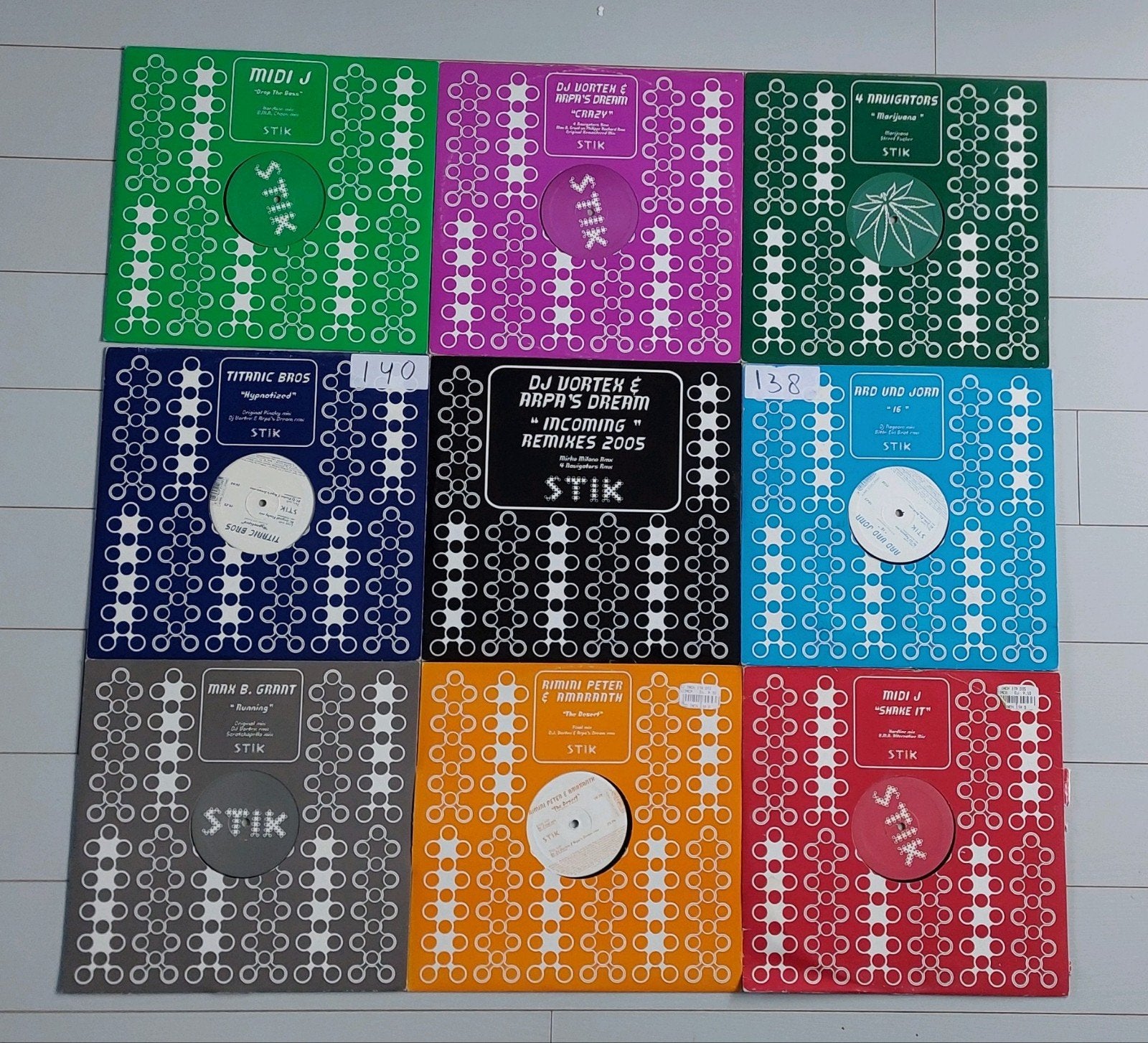 13x Stik Records Early Italian Hardstyle vinyl, Cd's en Dvd's, Vinyl | Dance en House, Ophalen, Gebruikt, 12 inch