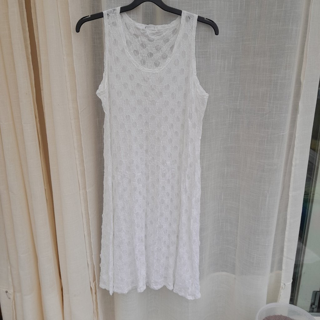 boris industries jurk mesh bolletjes wit nieuw mt 2, Kleding | Dames, Wit, Maat 42/44 (L), Nieuw, Ophalen of Verzenden