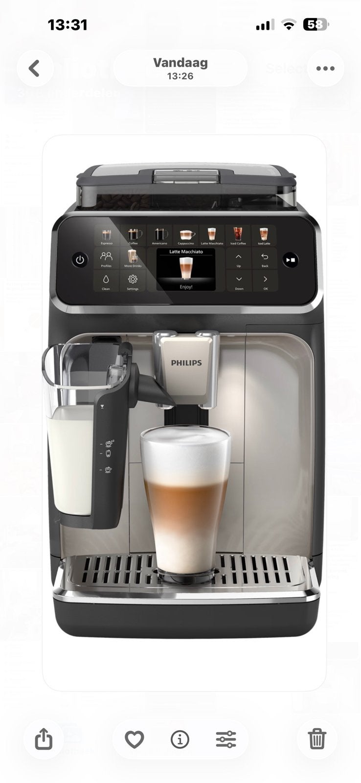 Koffiemachine Philips Latte Go