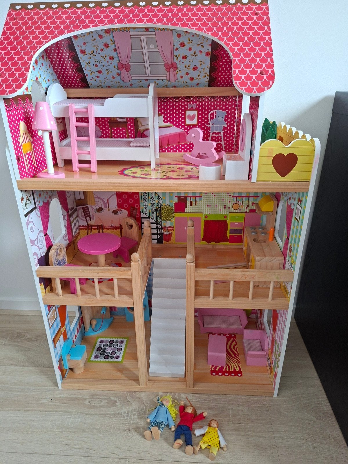 Bandit en Angels Poppenhuis met Meubels en Poppen, Ophalen, Gebruikt