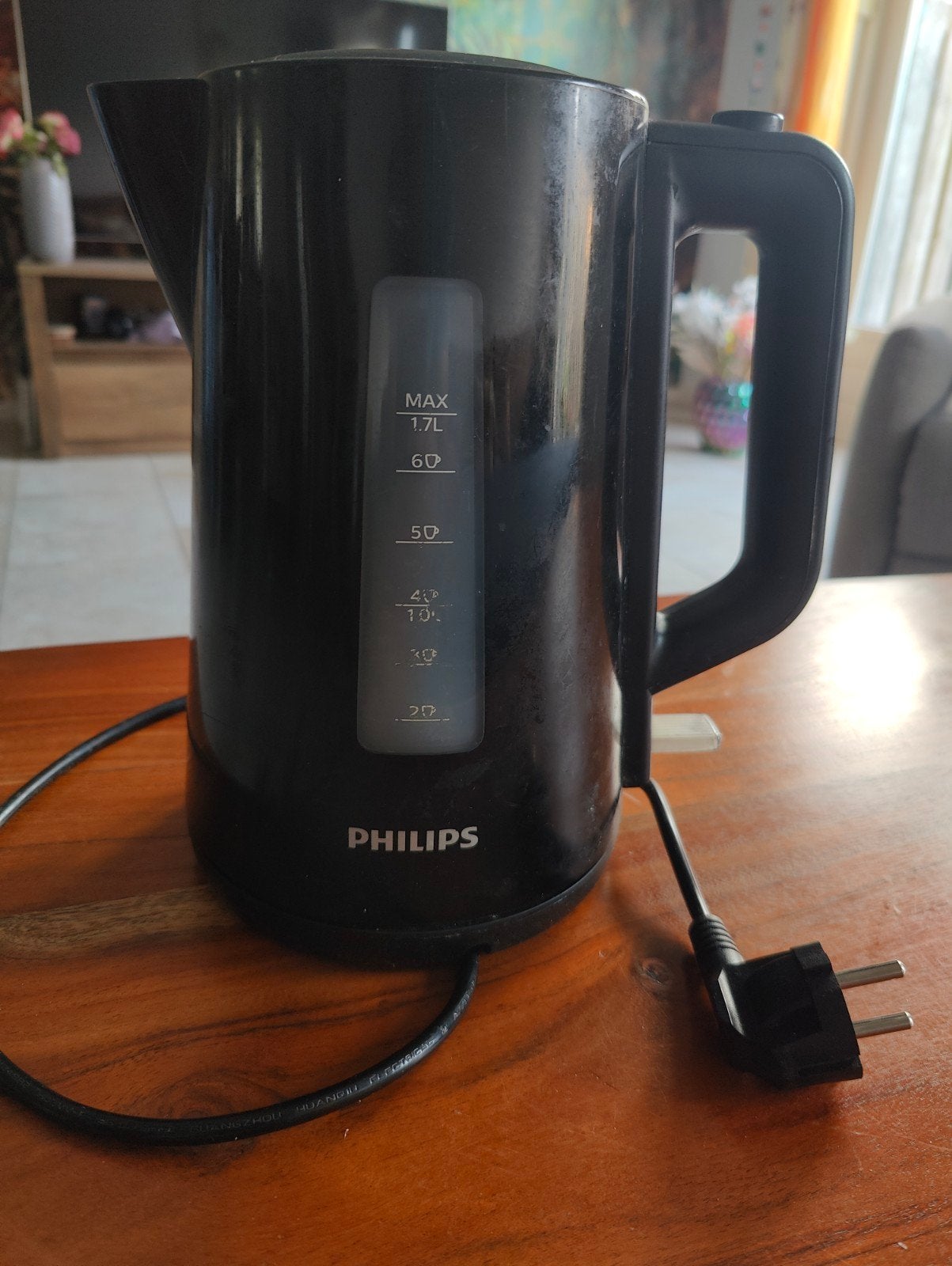 Philips waterkoker - Zwart - 1.7L, Witgoed en Apparatuur, 1 tot 2 liter, Ophalen, Zo goed als nieuw, Draadloos
