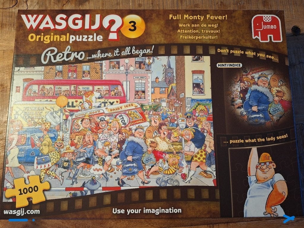 Wasgij puzzel Original 3 Retro Full monty fever., Ophalen of Verzenden, 500 t/m 1500 stukjes, Zo goed als nieuw