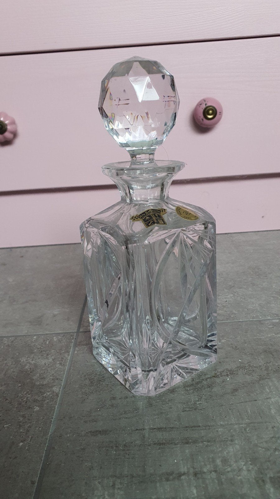 Kristallen karaf uit Tsjechië - Sklo Bohemia, Antiek en Kunst, Antiek | Glas en Kristal, Ophalen of Verzenden