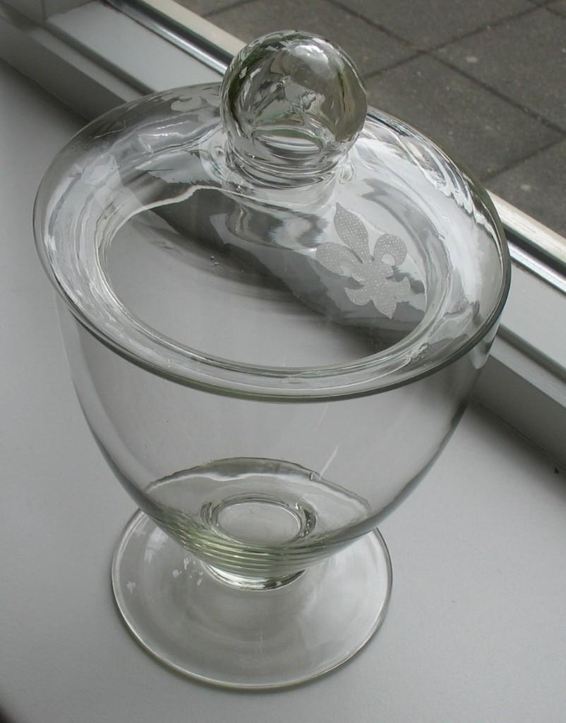 Vintage glazen snoeppot, Antiek en Kunst, Ophalen of Verzenden