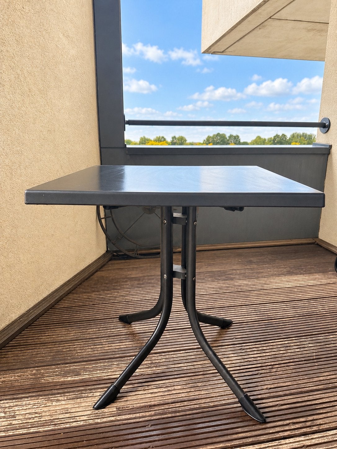 Balkontafel / Tuintafel 70x70 cm – Antraciet, Ophalen of Verzenden, Gebruikt, Vierkant