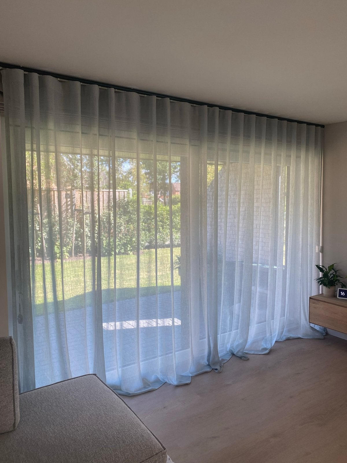 Lichtdoorlatende Vitrage Gordijnen 2x - Zo goed als nieuw, Vitrage, Wit, Ophalen of Verzenden, Polyester